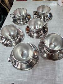 set da caffè in acciaio inox vev vigano  vintage 