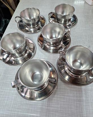 set da caffè in acciaio inox vev vigano  vintage 