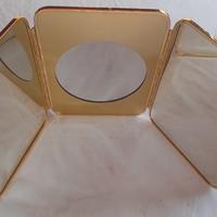 Specchio trittico cosmetico in ottone e formica vi
