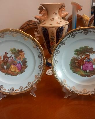 coppia grandi  piatti firmati fragonard 33cm