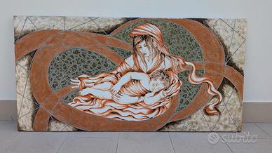 quadro natività mamma con neonato