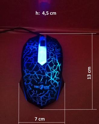 MOUSE OTTICO USB GAMING LUMINOSO TEKONE