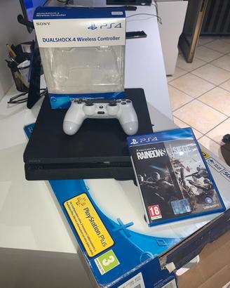 Playstation4 + dualshock ps4 bianco + rainbow six 