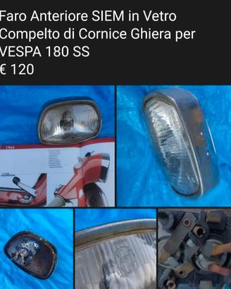 vespa 180 SS faro anteriore devio luci 