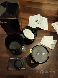 Obiettivo vivitar 500mm mirror f8 macro 1:2.7 x