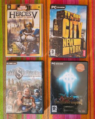 Lotto giochi PC strategia Heroes Settlers Tycoon