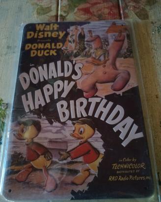 targa pubblicitaria in metallo Walt Disney