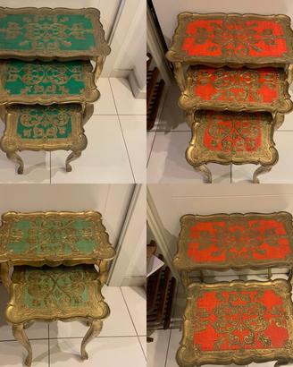 10 TAVOLINI SALOTTO PVC ANNI 70 STILE BAROCCO