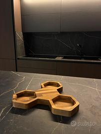 Centrotavola In Rovere Massello - Honeycomb