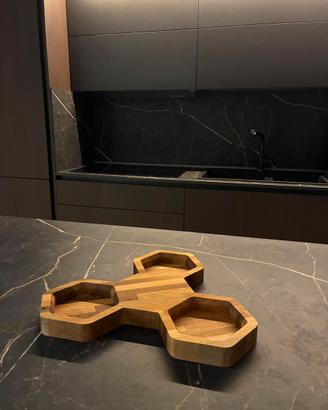 Centrotavola In Rovere Massello - Honeycomb