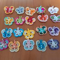 20 farfalle cotone colorato con perlina 