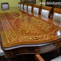 Tavolo da pranzo intarsiato apribile fino a 626 cm