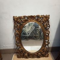 Specchio antico in legno dorato stile barocco