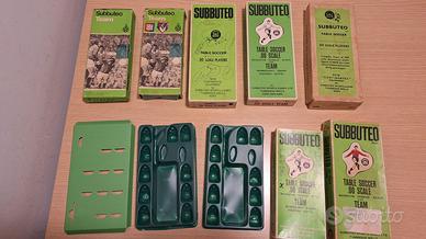 Scatole e supporti subbuteo di vario tipo