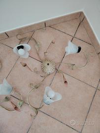 Lampadari stile fiori in ferro battuto