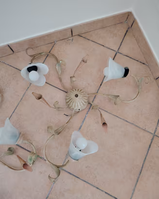 Lampadari stile fiori in ferro battuto