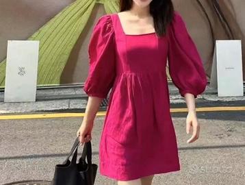 Abito corto ba&sh fucsia – maniche a palloncino