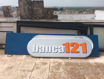 insegna in ferro Banca121 300*70*12 solo ritiro
