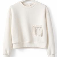 Felpa bianca iDO nuova con dettaglio gioiello