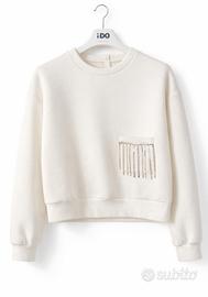 Felpa bianca iDO nuova con dettaglio gioiello