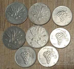 #1692 – Otto monete Alluminio REPUBBLICA ITALIA