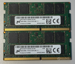 RAM laptop DDR4 SODIMM 2x8 GB 2133MHz - TOT 16GB