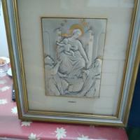 Quadro in argento Madonna di Pompei 