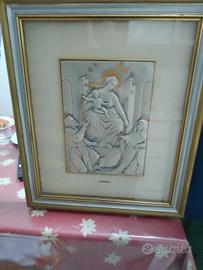 Quadro in argento Madonna di Pompei 