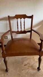Sedia vintage legno e pelle