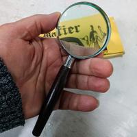 Lente d'ingrandimento con manico legno lunga 16,5 