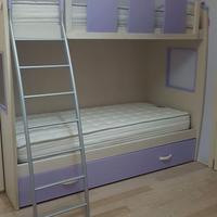 Letto a castello + letto estraibile e 3 materassi