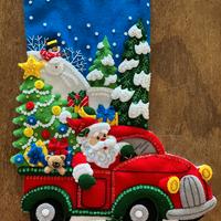 calza Befana e Natale cucita a mano - Santa Drive