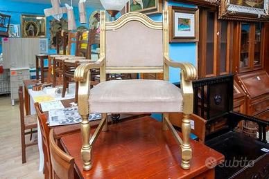 Poltrona Antica In Legno Dorato – 24963