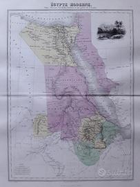 Carta geografica dell'Ottocento Egitto
