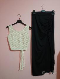 completo donna top/gonna lunga con spacco T M