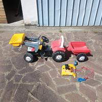 trattore,ruspa a pedali rolly Toys più accessori 