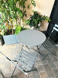 Set da balcone tavolino + 2 sedie pieghevoli