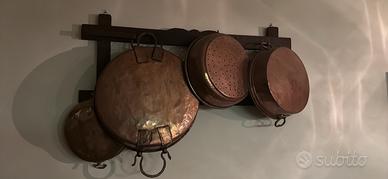 Set di utensili da cucina rame antico + supporto