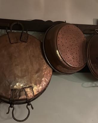 Set di utensili da cucina rame antico + supporto