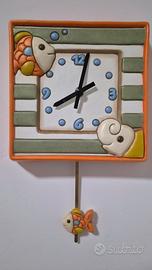 orologio Thin da parete con pendolo  pesci