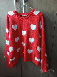Maglione pullover terranova con cuori