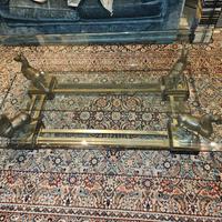 Tavolo cristallo con cavalli in bronzo