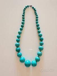 Collana in pasta di turchese centimetri 55