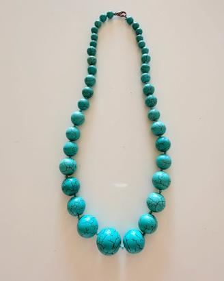 Collana in pasta di turchese centimetri 55