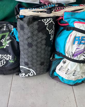 vele kitesurf+tavola+barre
