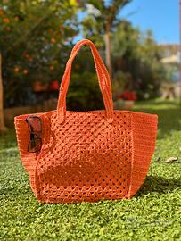 Borsa rafia all’uncinetto da mare e da città