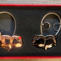 Portachiavi a forma di maialino in metallo