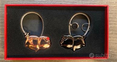 Portachiavi a forma di maialino in metallo