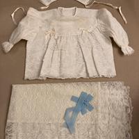 Abito in pizzo vintage bianco bambino battesimo