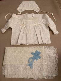 Abito in pizzo vintage bianco bambino battesimo